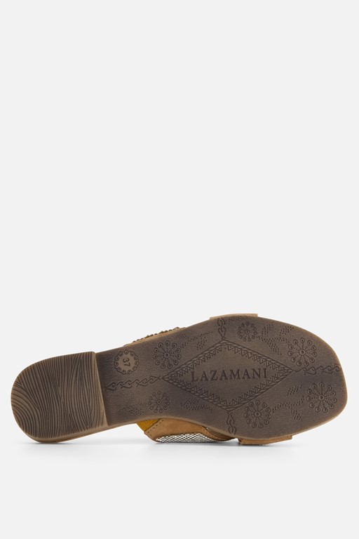 Lazamani Slippers zilver Leer