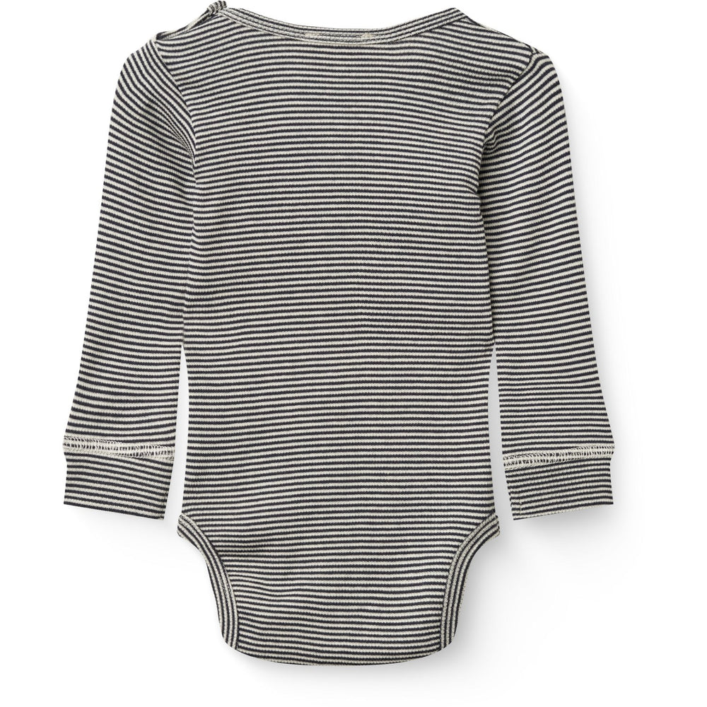 Køb COPENHAGEN COLORS Navy/Cream Stripe Modal Rib Ls Body