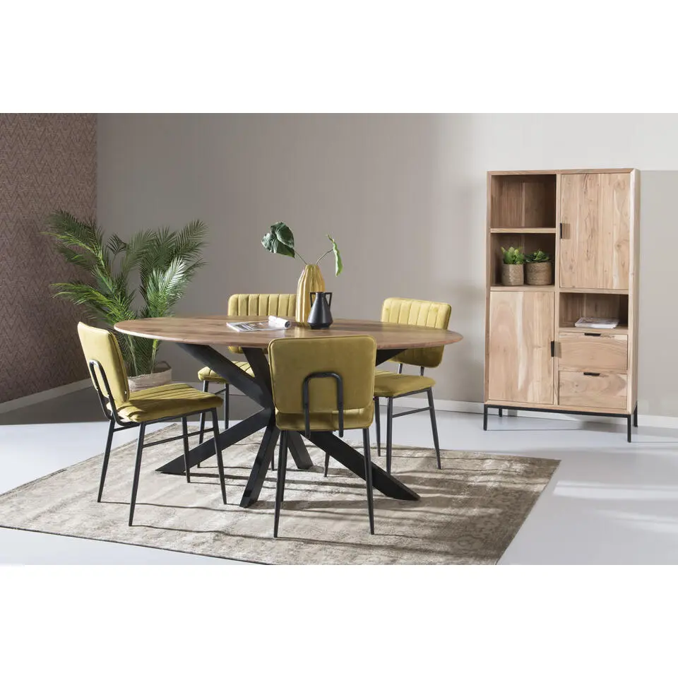 Livingfurn - Eetkamertafel Oslo - AcasiaHout - 180cm - Bruin
