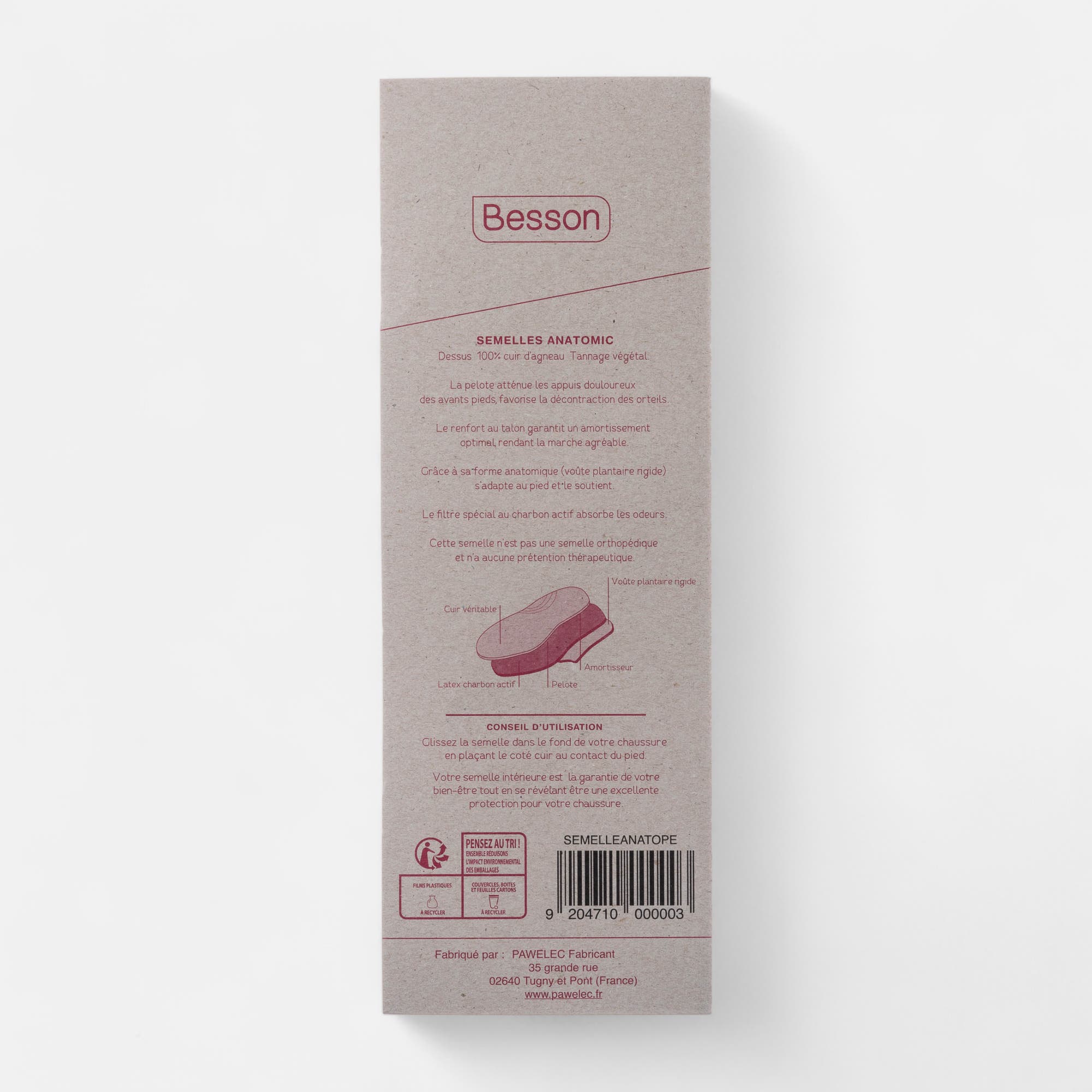 Semelles anatomic 45 46 sans coloris