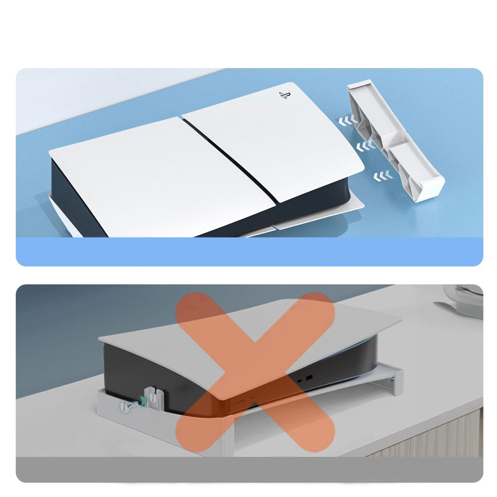 Sony PlayStation 5 PS5 Slim Zweiteilige Halterung (Horizontal) - Weiss