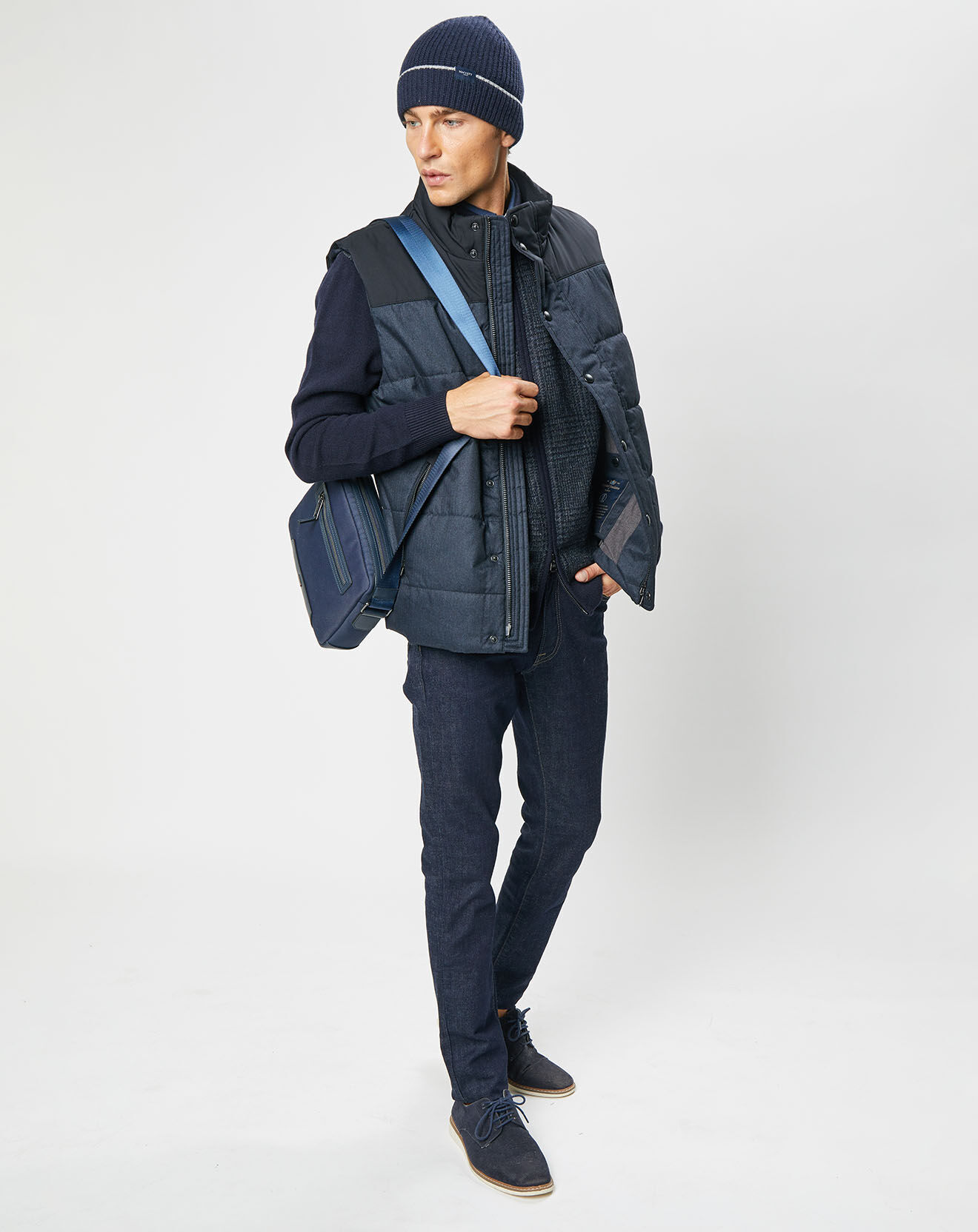 Hackett London Sac Besace bleu moyen - 27x19x7 cm