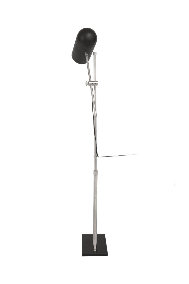 Minimalistische staande lamp in zwart en zilver, Scandinavisch design, modern, 160 cm | Woonkamer/eetkamerlamp