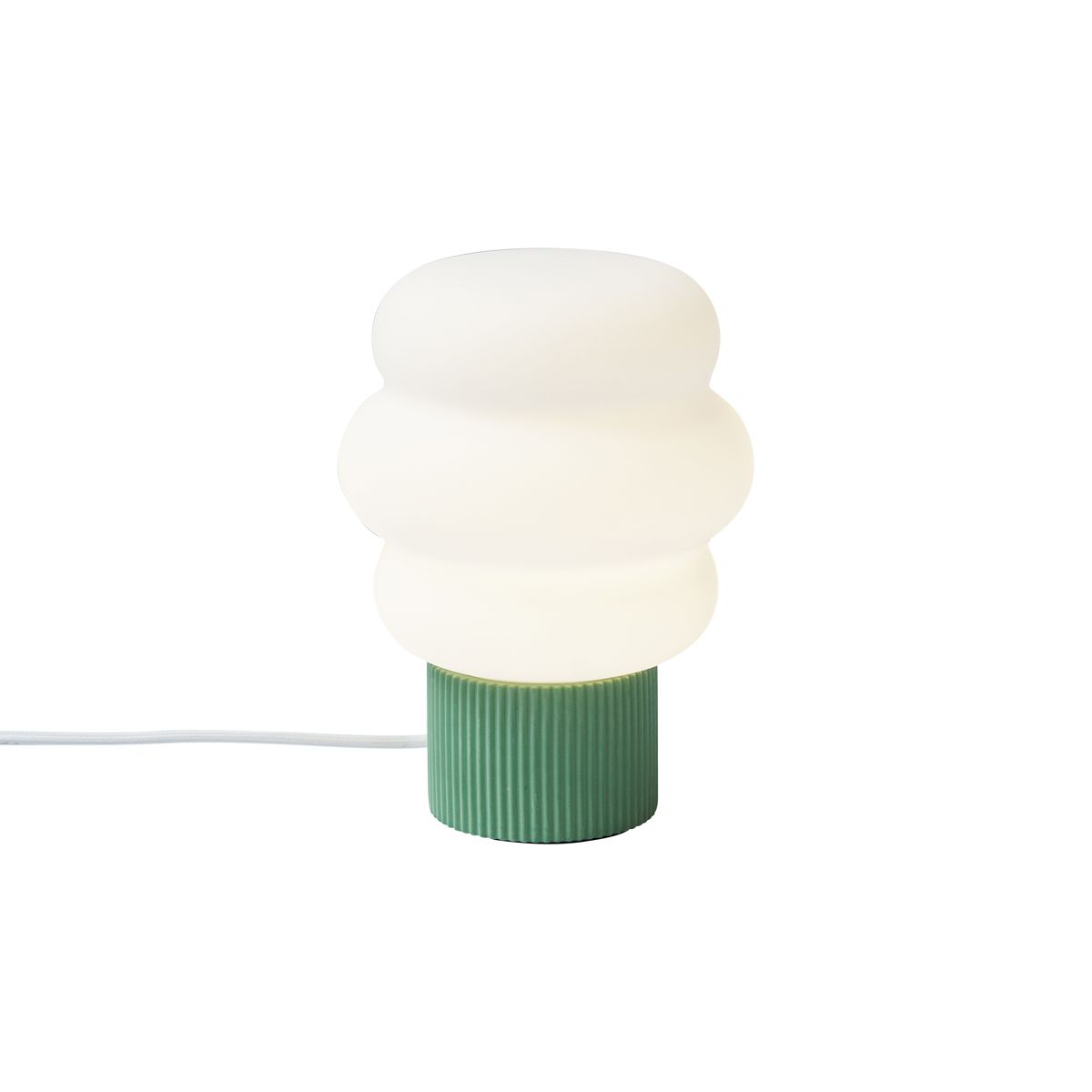 Japandi tafellamp groen met opaal glas 18cm - Kumo