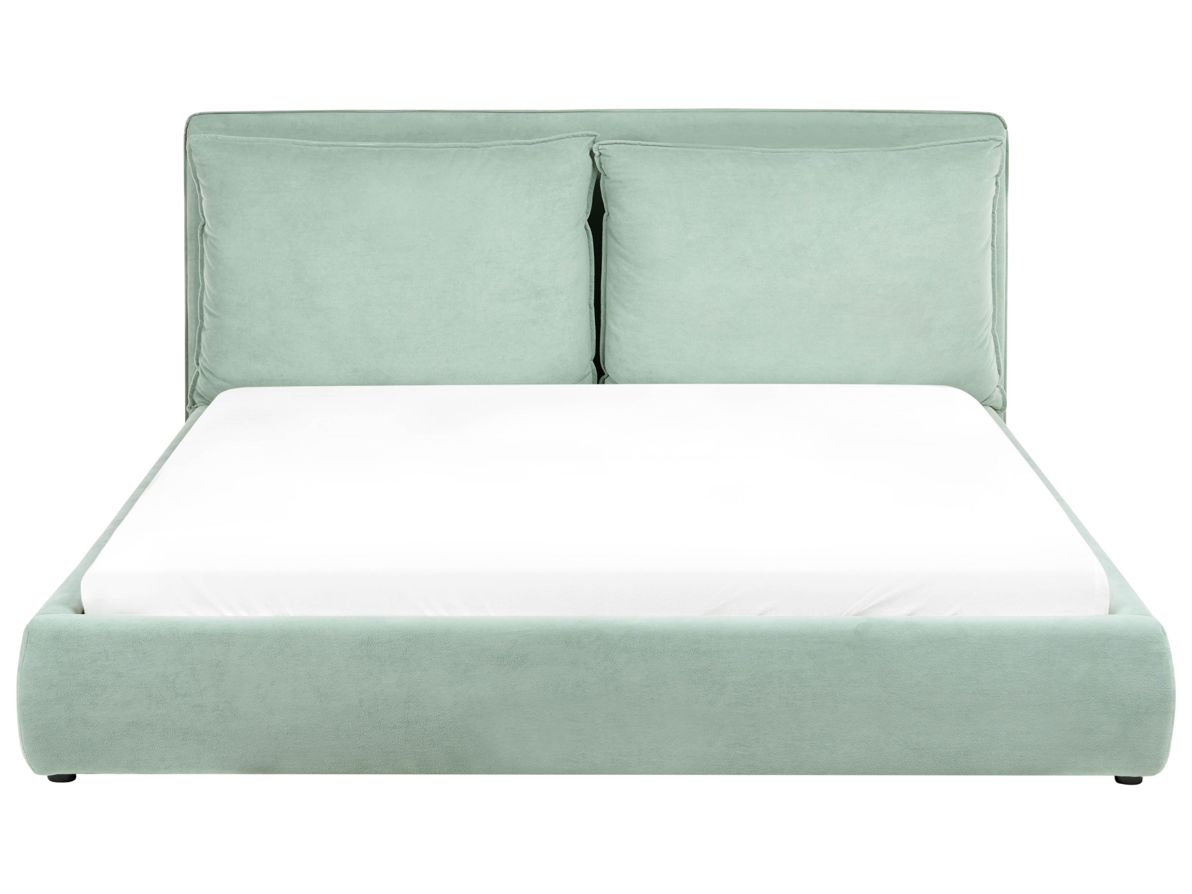 Bed Fluweel BAJONNA 180 x 200 cm Mintgroen