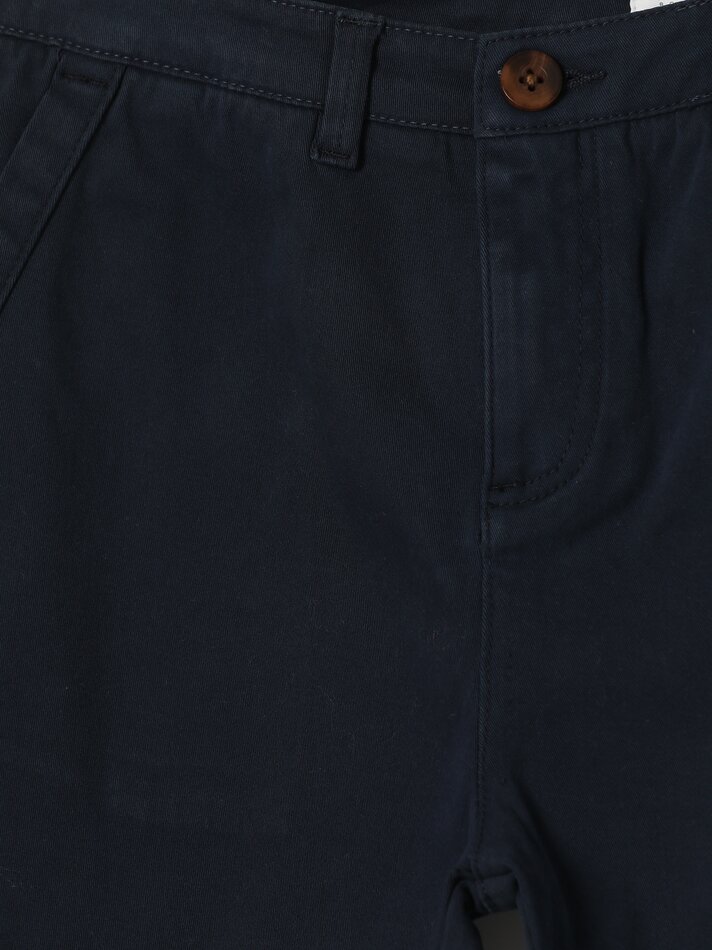 Calções chino elásticos - Azul Índigo Escuro