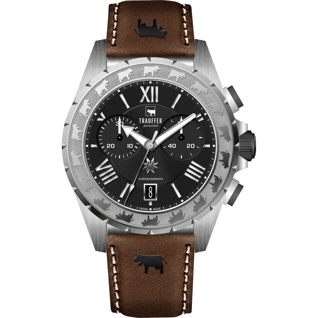 Trauffer Chrono Leder braun mit Chüehli