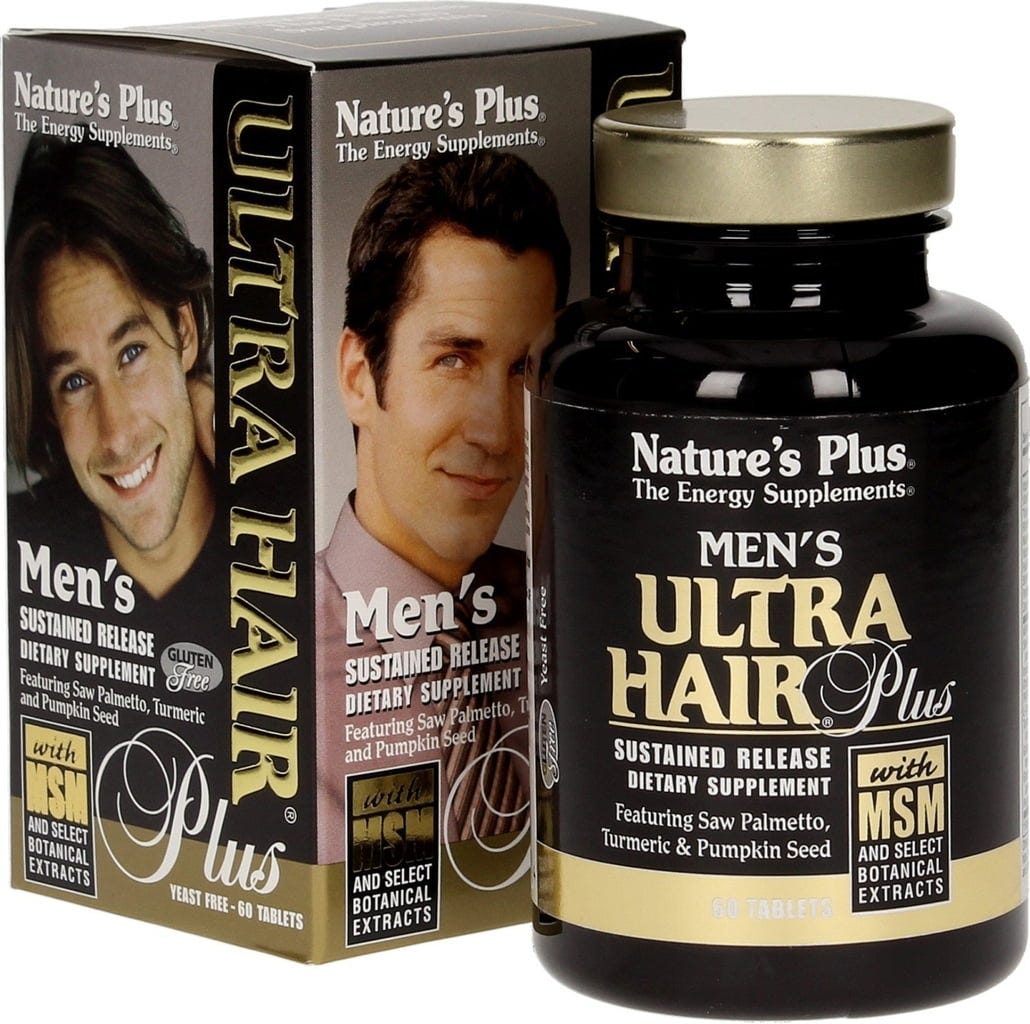 NaturesPlus  Men's Ultra Hair Plus S/R, 60 Tabletten