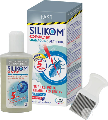 Silikom Once Shampoing Anti-Poux Et Lentes 200ml De Shampoing Et Peigne À Poux Gratuit