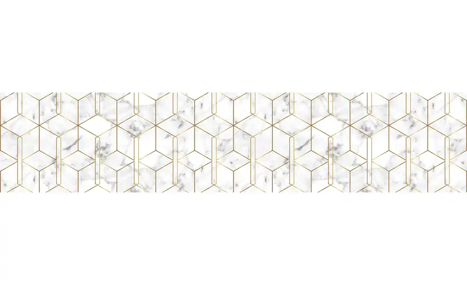 Küchenrückwand-Folie Fixy Nicole 280 cm Marmoroptik / geometrisches Muster