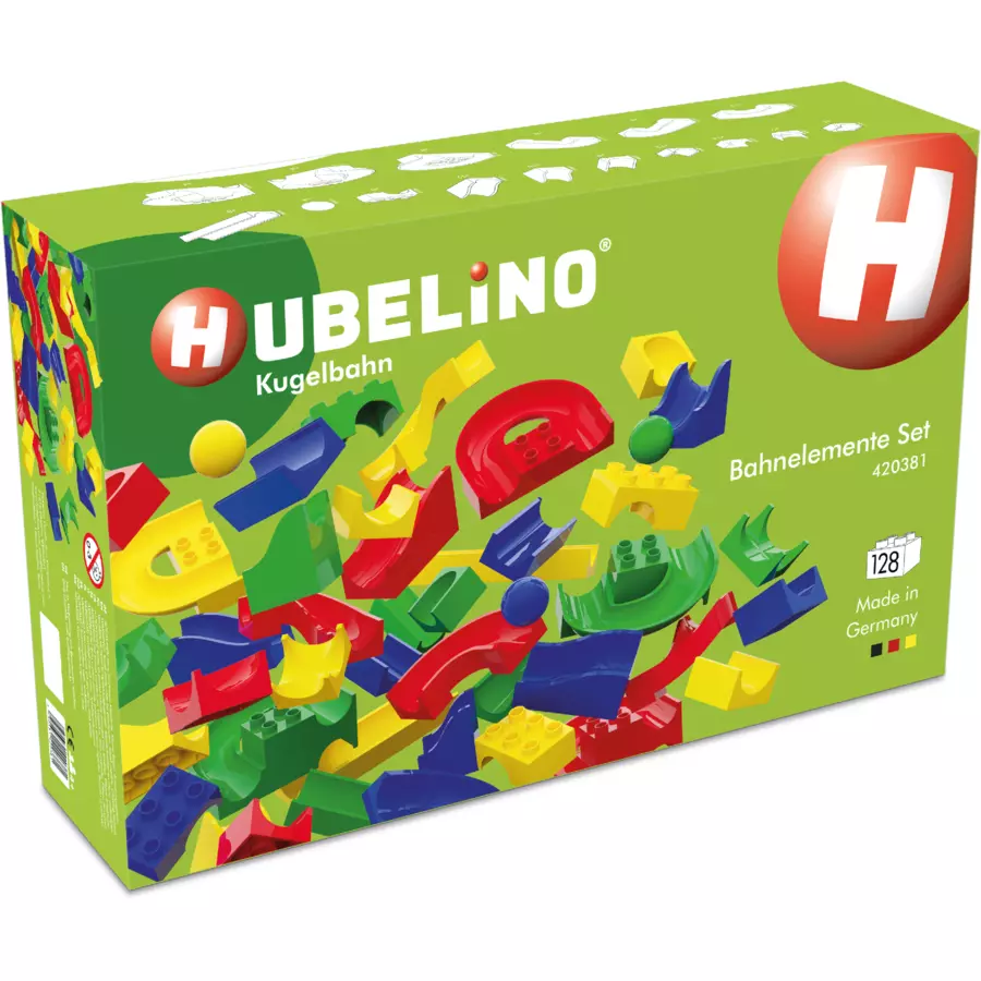 HUBELINO® Kugelbahn - 128-teiliges Bahnelemente-Set