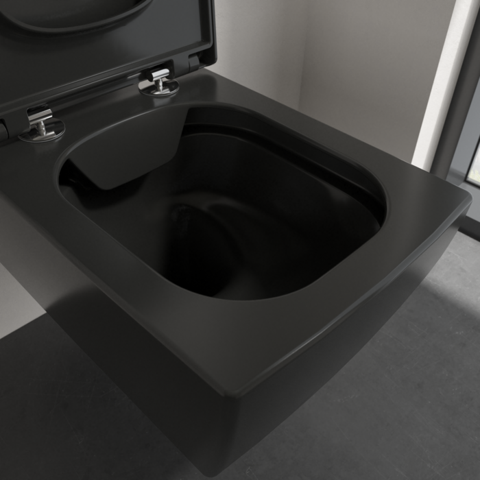 Villeroy & Boch Memento 2.0 randloos toilet CeramicPlus zwart mat