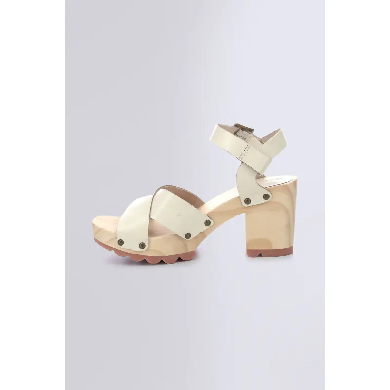 KICK WISE BLANC CASSE SANDALES Cuir Femme