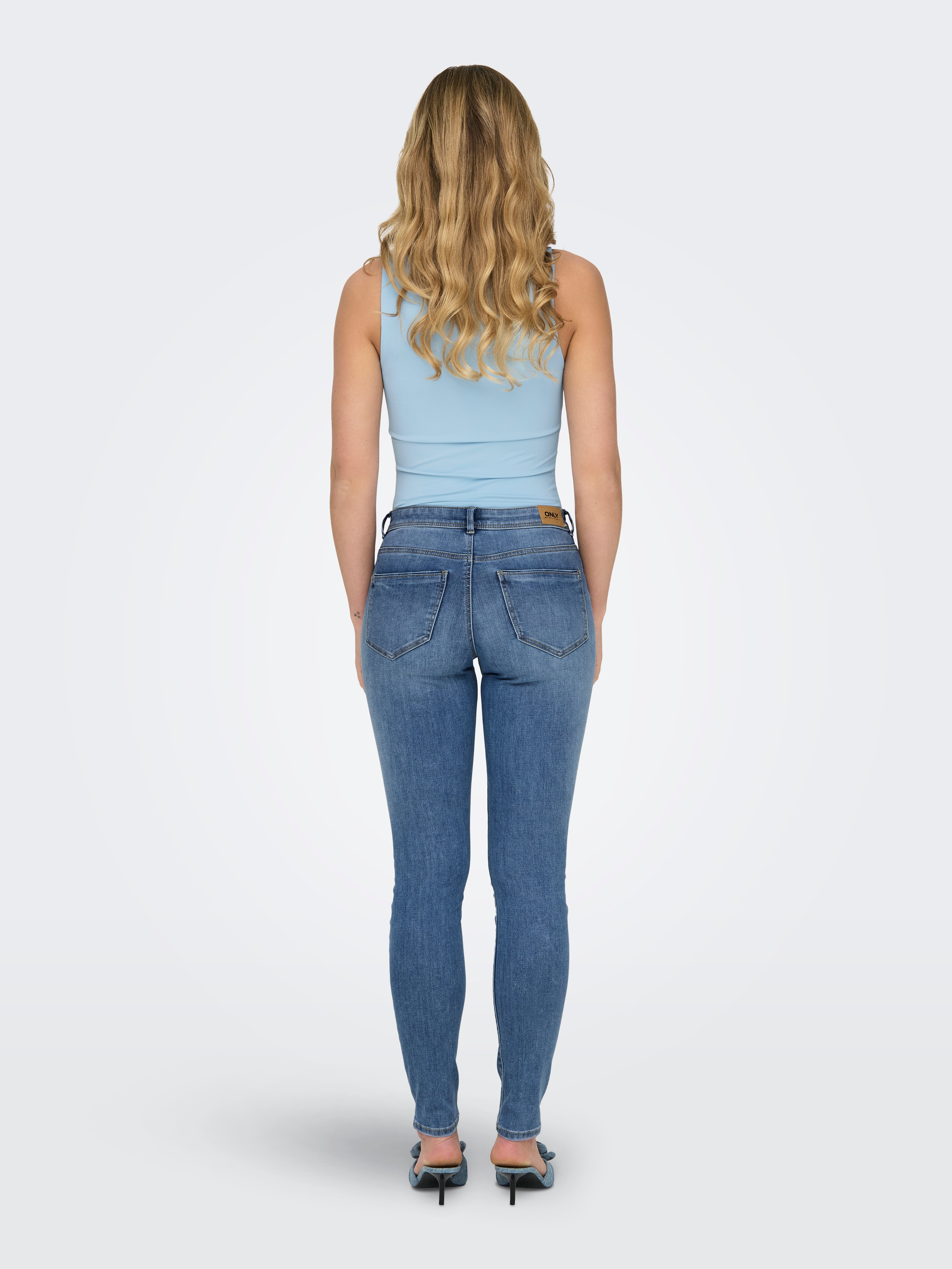 ONLWAUW Mittlere Taille Skinny Fit Jeans Medium Blue Denim