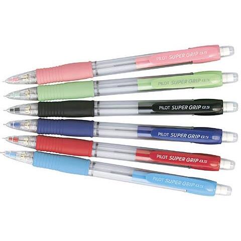 Portemine rechargeable Supergrip Pilot pointe 0,5 mm HB transparent/noir