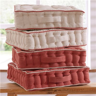 Coussin matelas capitonné bicolore