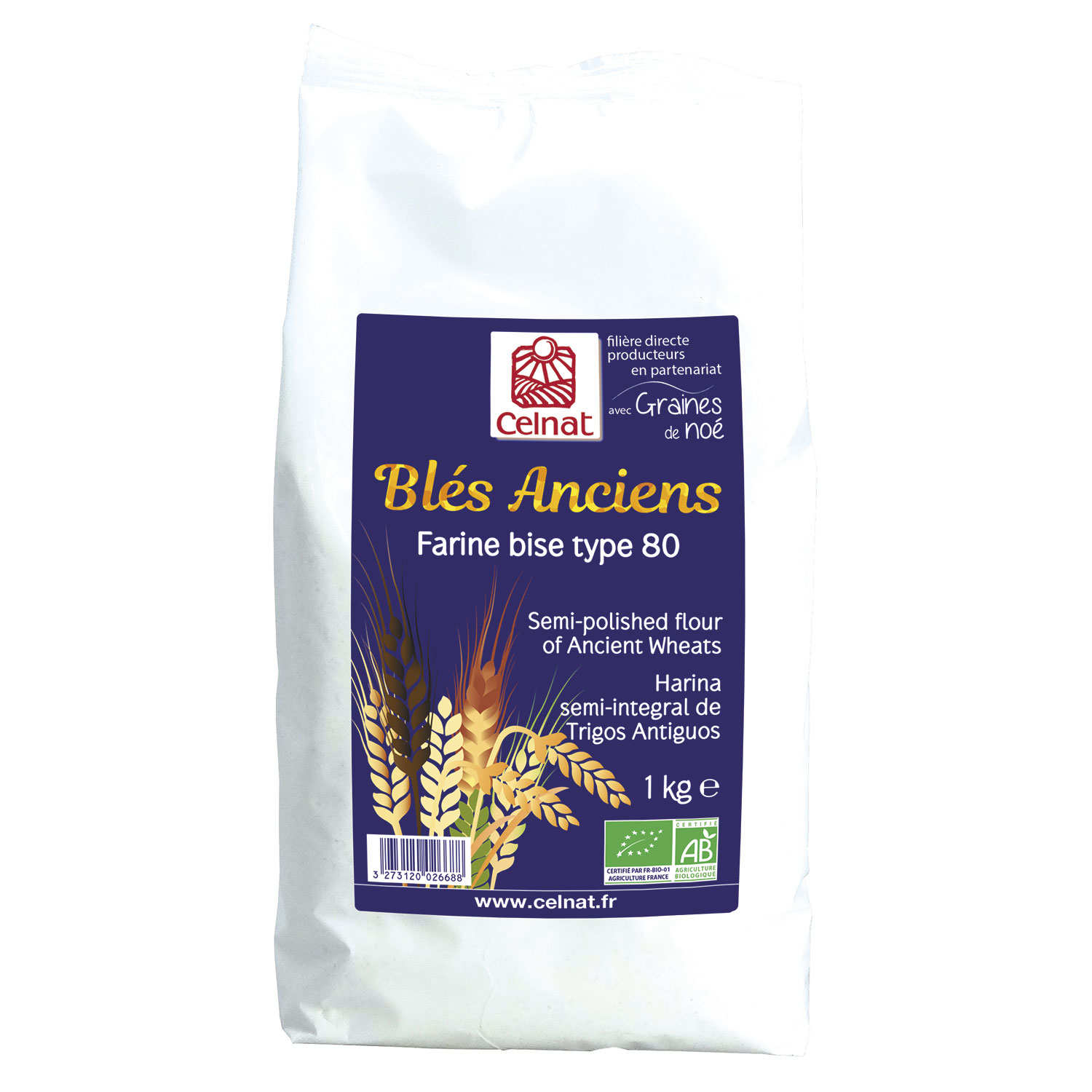 Farine de blé ancien bise bio type 80