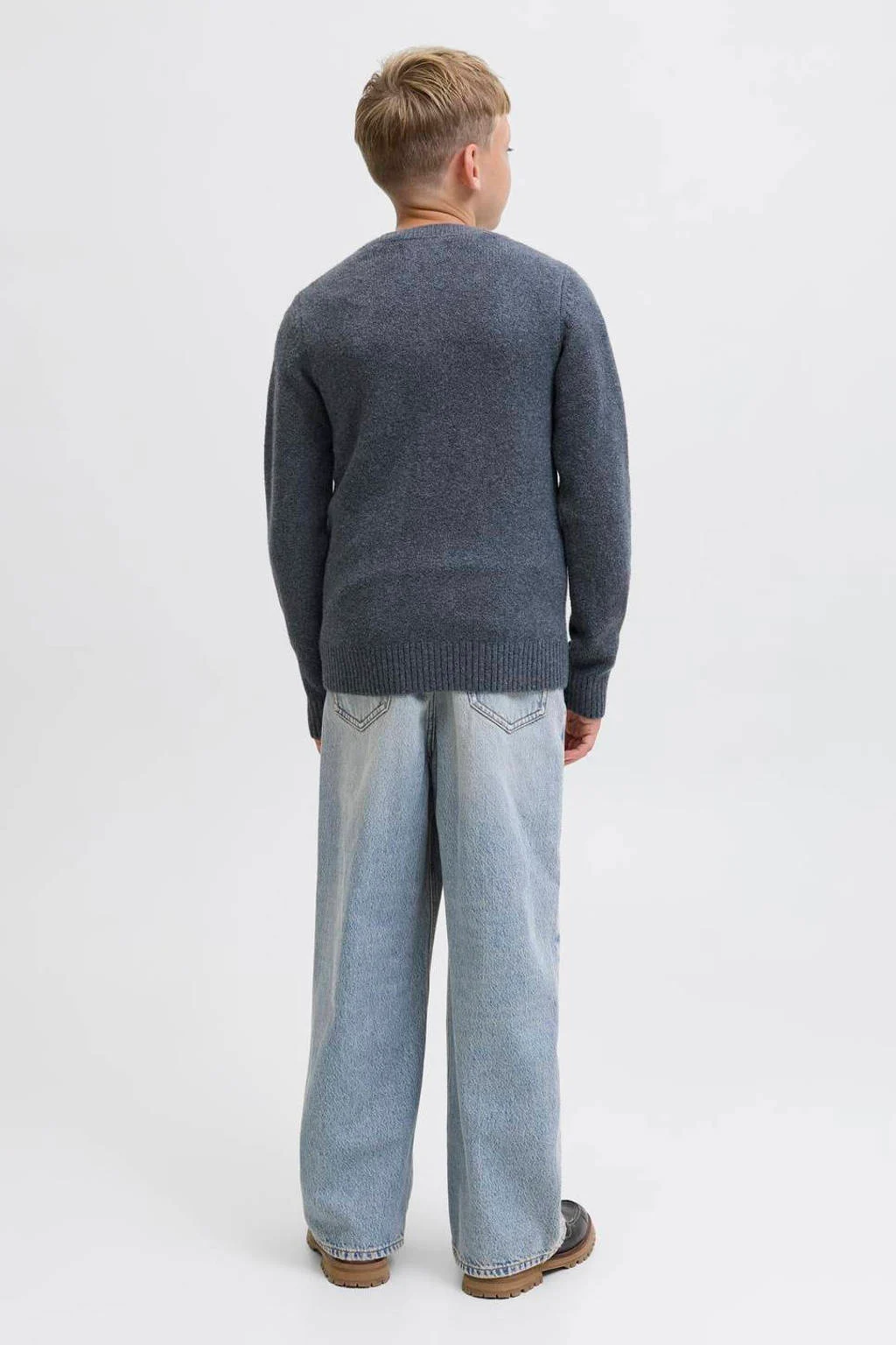 JACK & JONES JUNIOR high waist wide leg jeans light blue denim