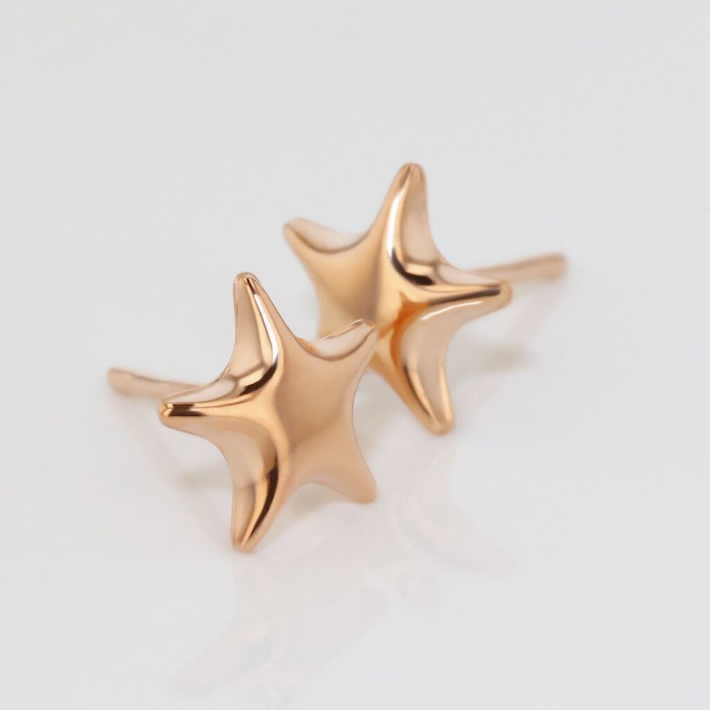 Boucles D'oreilles Puces Or Rose Lison Alphonsine