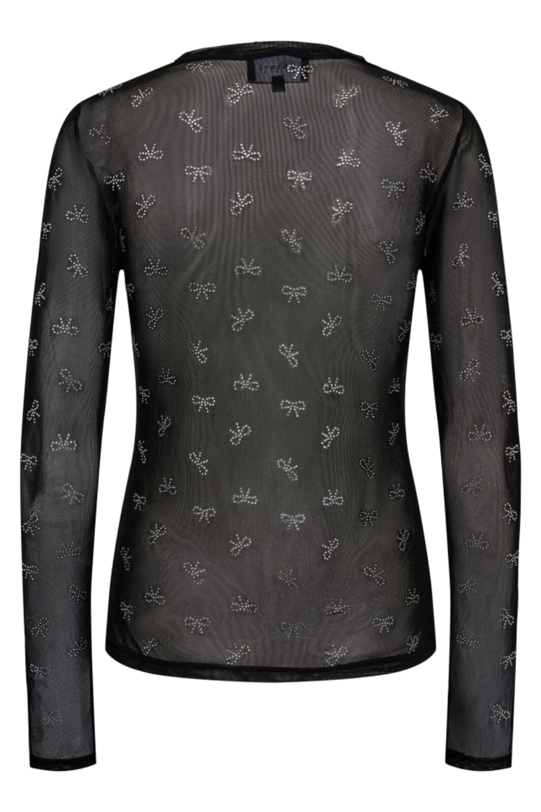 Liberte Mesh-Ls-Sparkle-Tshirt 22134 black bow diamond dot