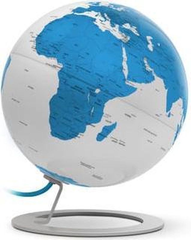 Globe - iGlobe Light - Wereldbol - Turquoise - 25 cm - Metaal/Chrome