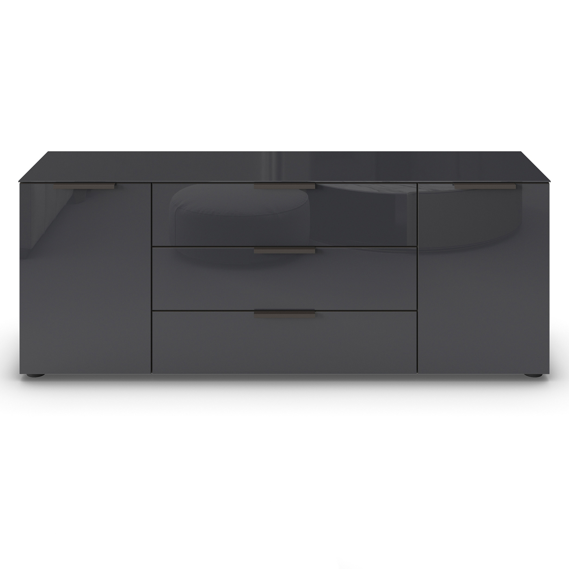 Lowboard - graphit - Basalt - Glasfront - 160 cm