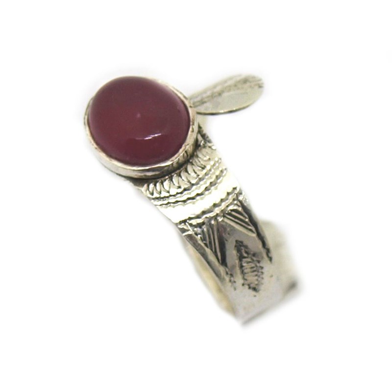 Bague croisée cornaline rouge
