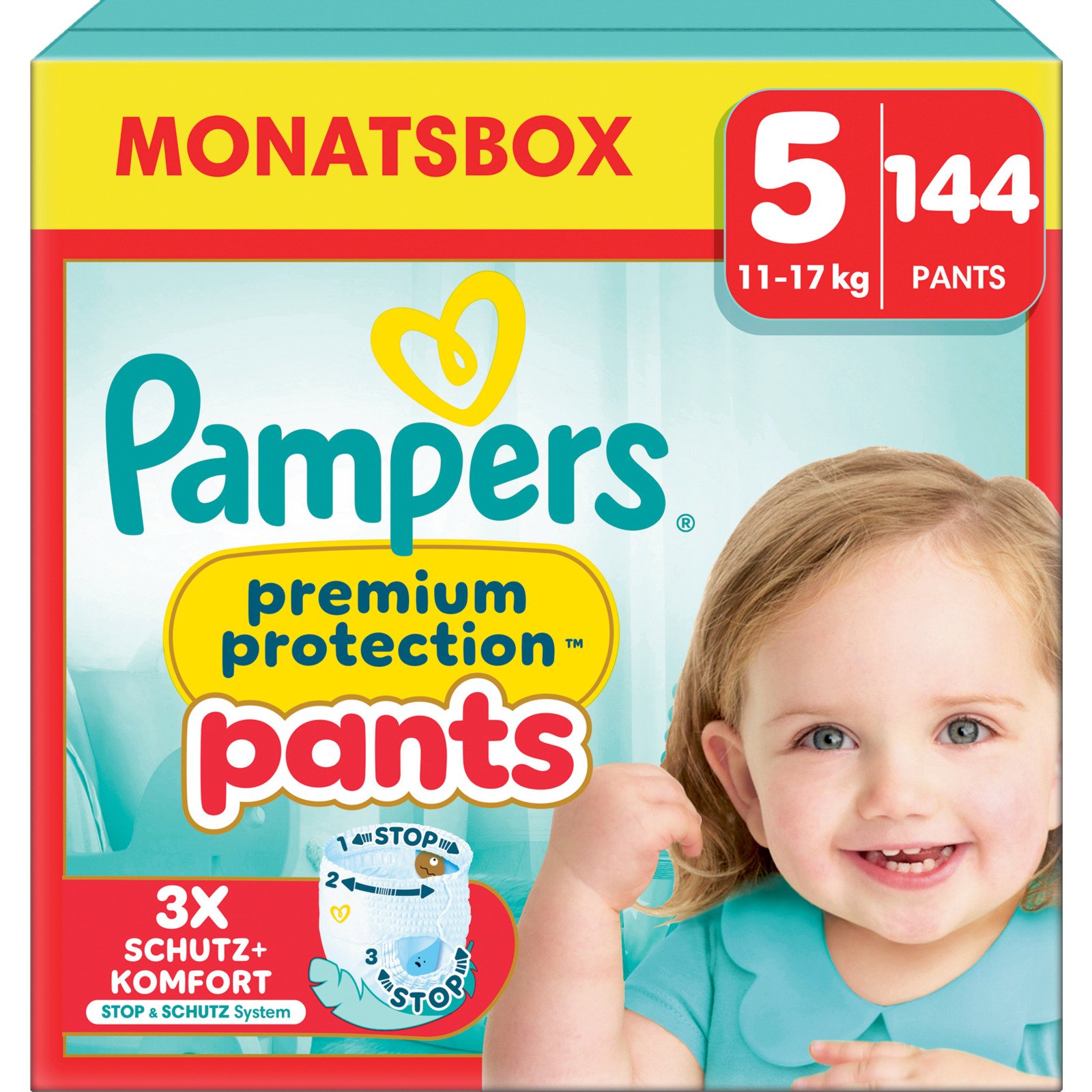 Pampers Premium Protection Pants Grösse 5 Monatsbox 144 Pants