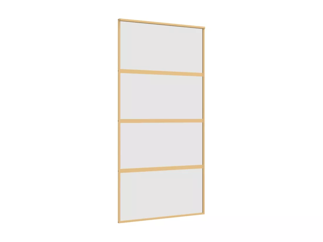 Porte coulissante doré 102,5x205 cm verre ESG dépoli aluminium