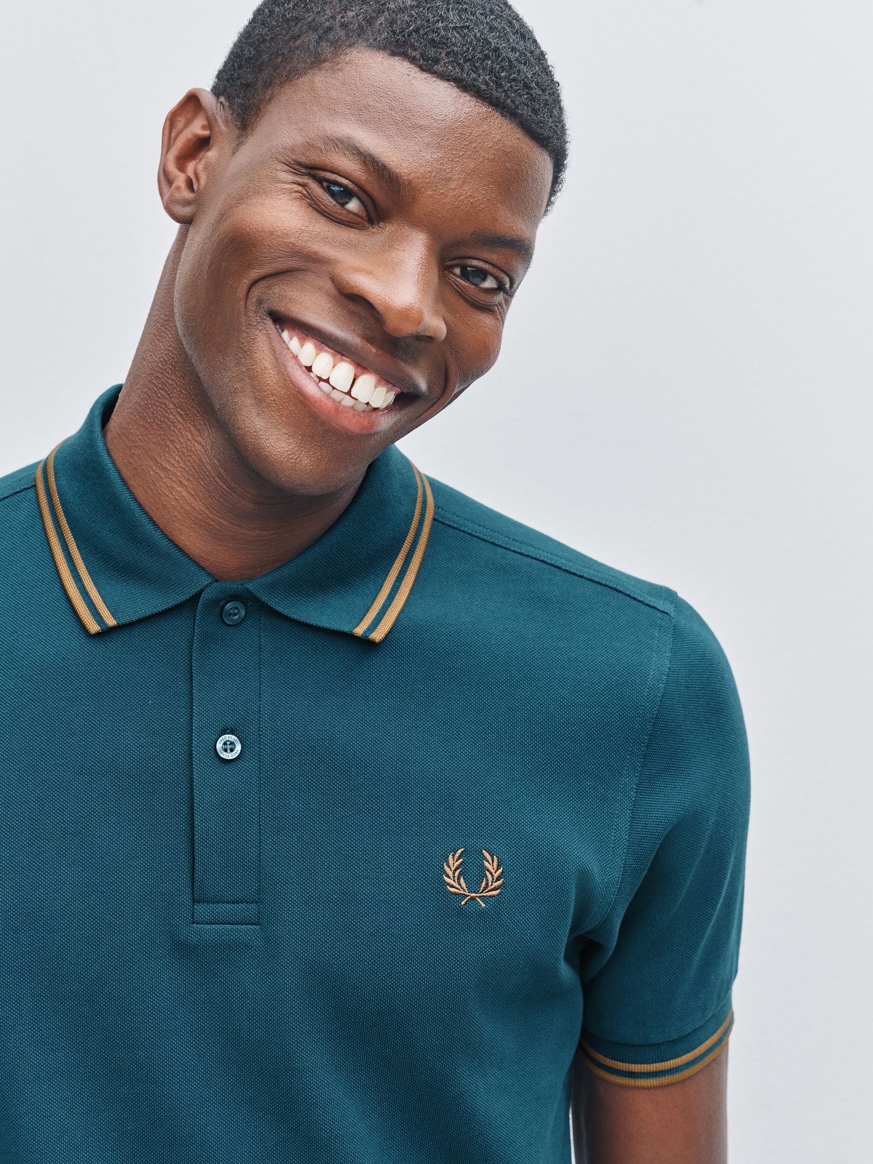 Blauw - Fred Perry Twin Tipped Brown Polo Shirt