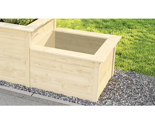Weka classic verhoogde bak, trapsgewijs verhoogde bak 669, 205 x 79 x 81 cm, naturel