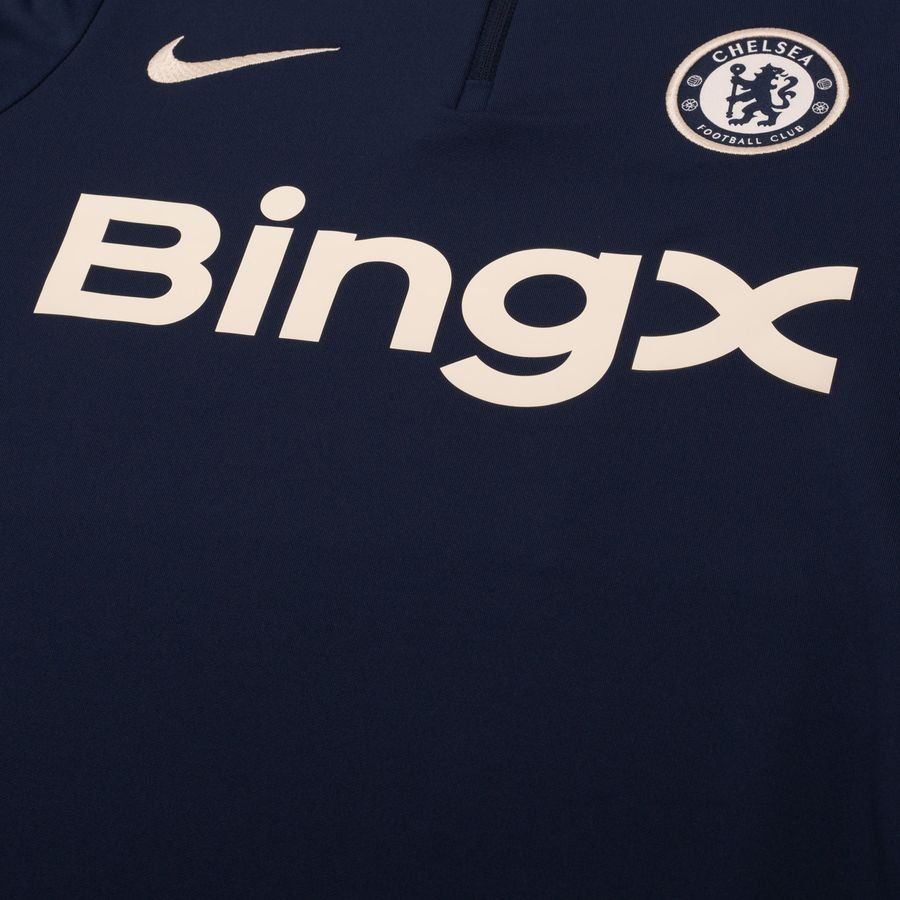 Chelsea Maillot d'Entraînement Dri-FIT Strike Drill - Bleu Foncé/Orange