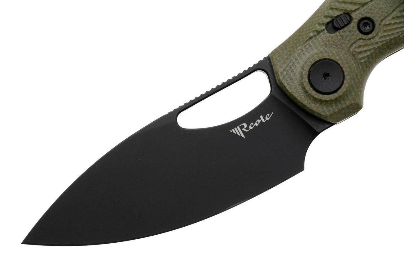 Reate PL-XE PVD Nitro-V, Green Micarta, zakmes