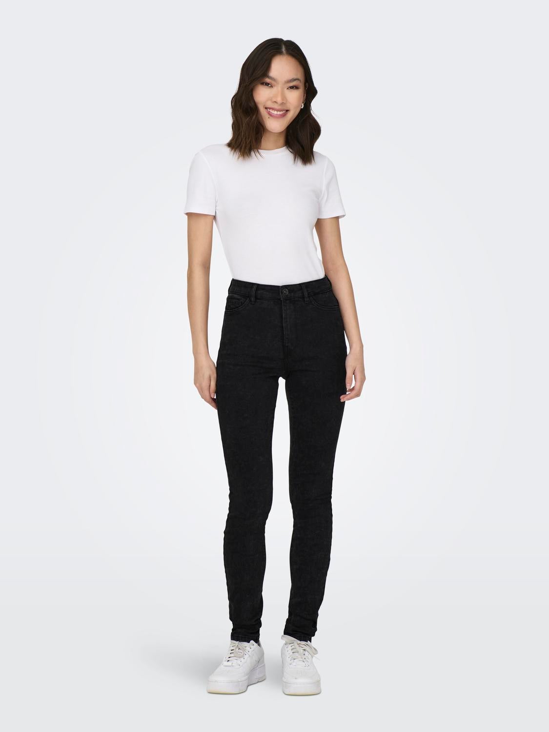 ONLROSE Hohe Taille Skinny Fit Jeans Washed Black
