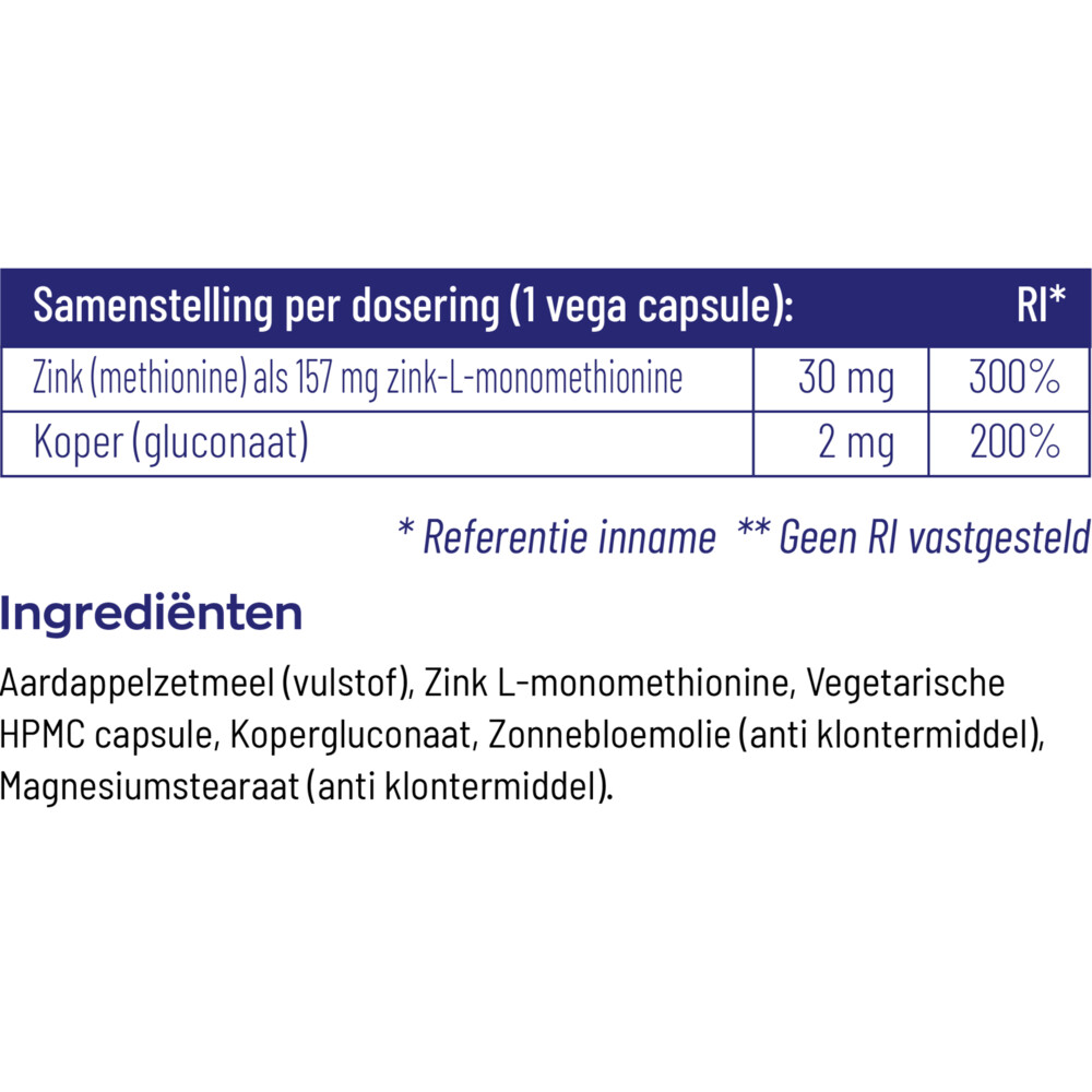 2x Vitakruid Zink Methionine Koper 90 capsules