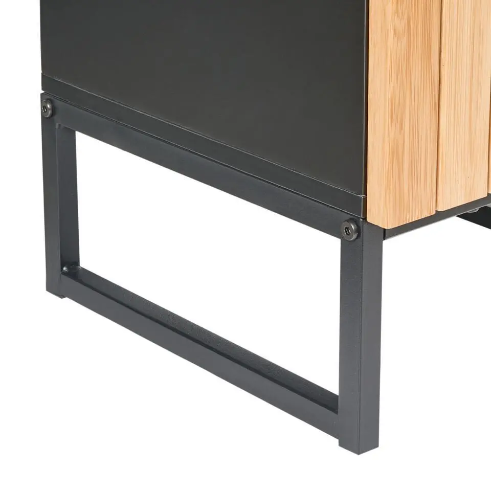 MISCANTI - Badkamerkast - Lichtbruin/Zwart - 30 x 90 cm - Bamboehout