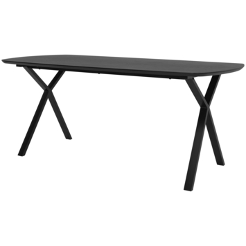 KARWEI eettafel George zwart MDF hout 180 x 90 cm