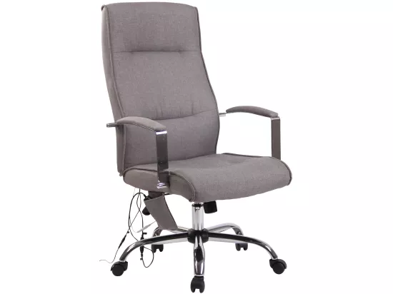 Chaise de bureau - Tissu & Métal chromé - Gris - Portland