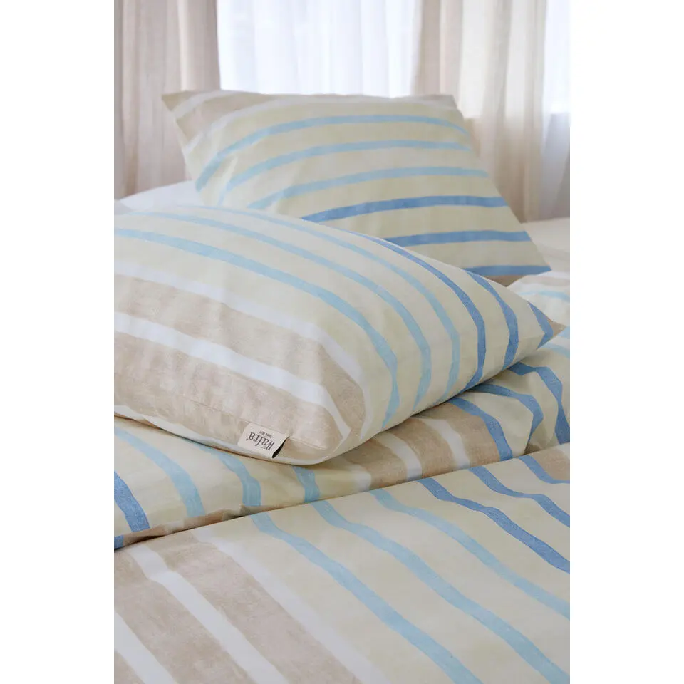 Walra - Dekbedovertrek Natural Stripes - 240x220 cm - Jade