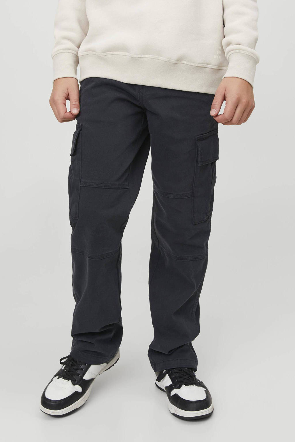 JACK & JONES loose fit cargobroek JPSTKANE JJHARLOW zwart