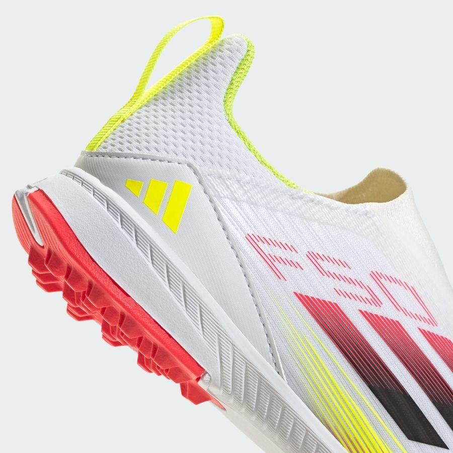 adidas F50 League Laceless TF Pure Victory - Blanc/Noir/Jaune Enfant