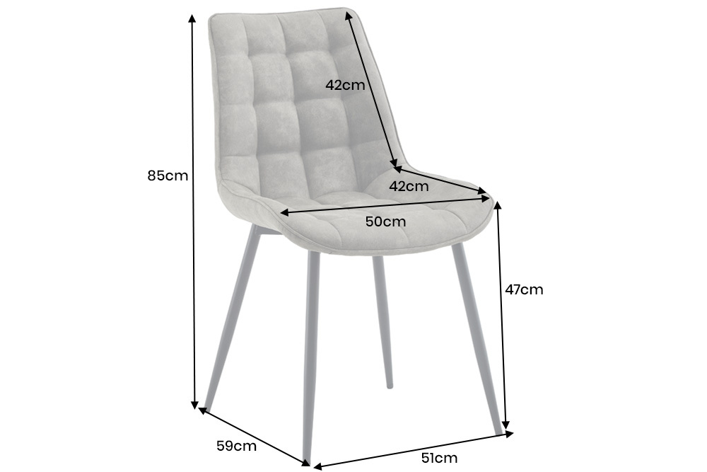 Design Stuhl ROADSTAR taupe schwarze Metallbeine