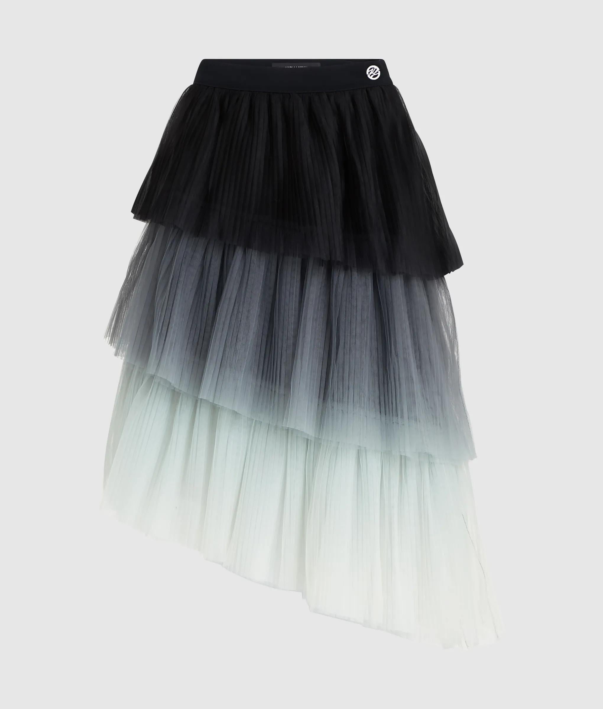 Asymmetrische rok van tule met ombré effect