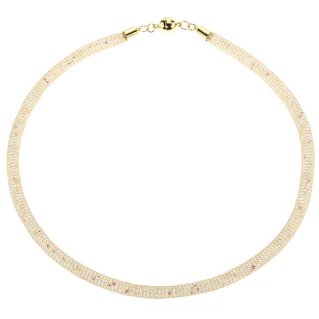 Luxus Mesh-Collier, ca. 2000 Zirkonia, ca. 50 cm