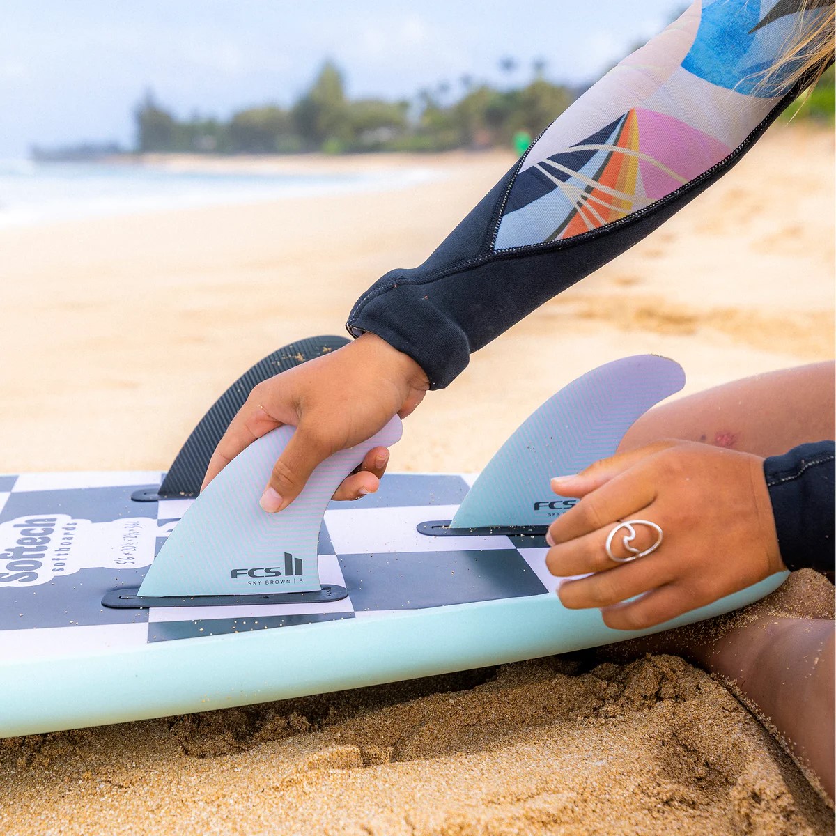 FCS FCS II  Sky Brown SB PC Seafoam/Lavender -  Small Thruster