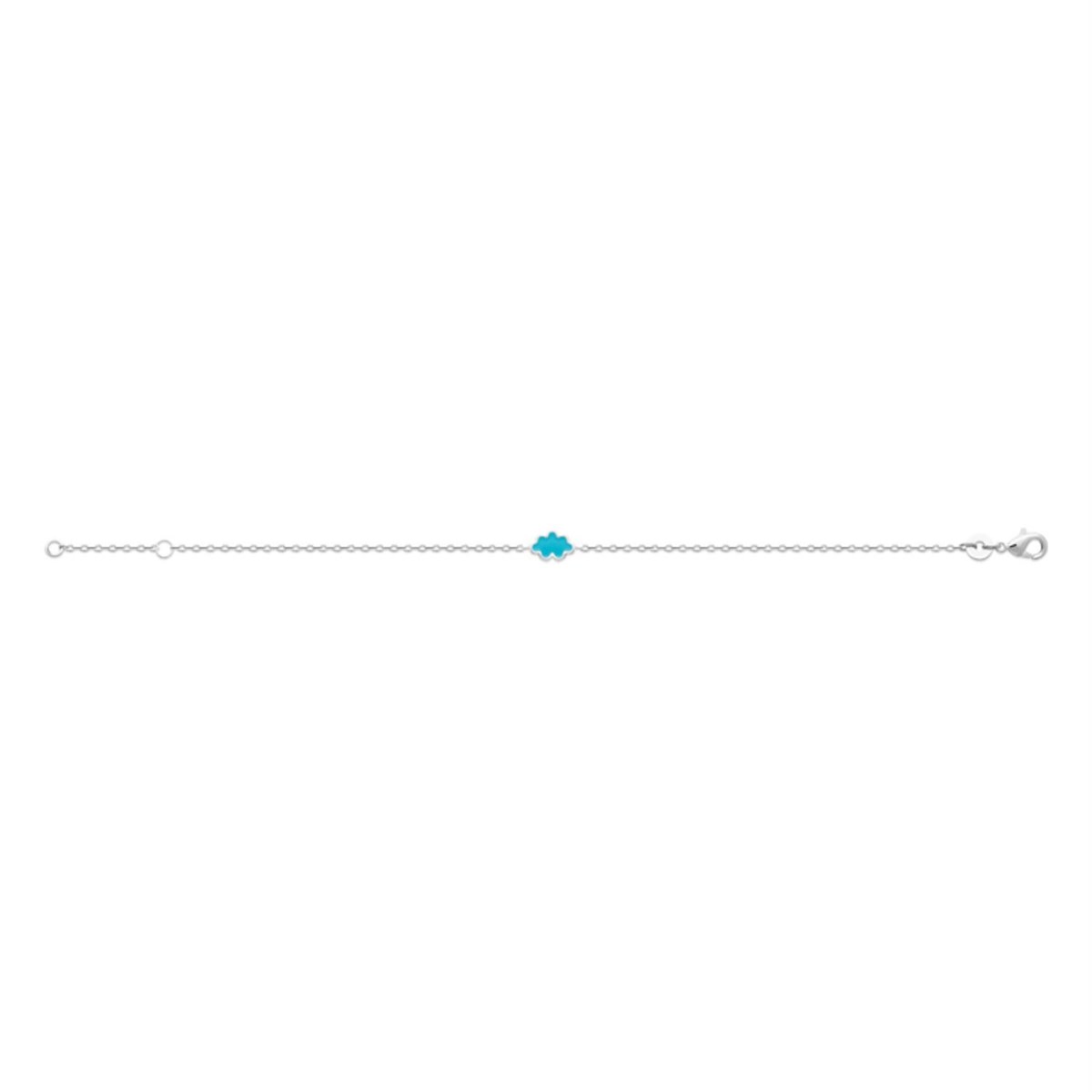 Bracelet nuage émail coloré bleu Argent 925 Rhodié