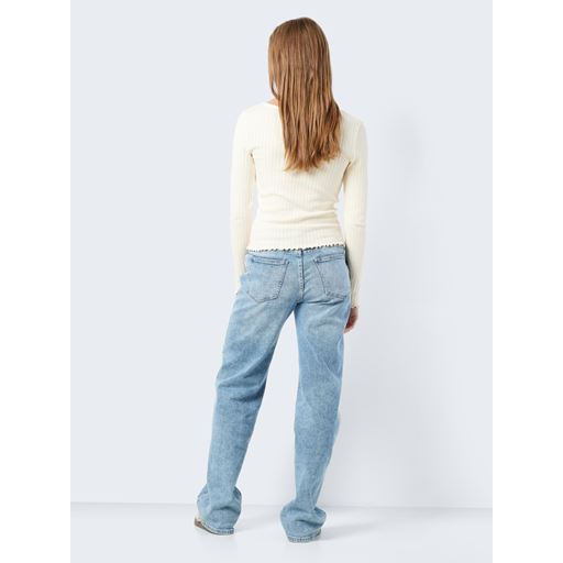 Noisy May Anna Heart Bluse, Pearled Ivory, L