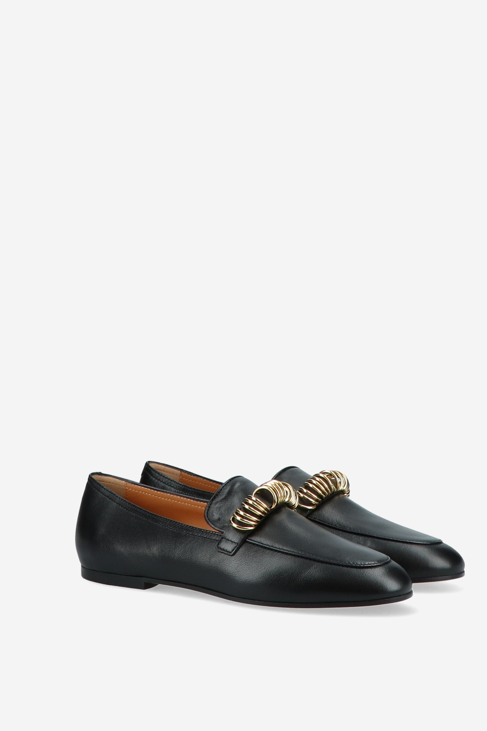 Buckled leather loafers