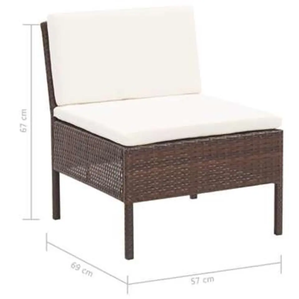 vidaXL - Tuin Loungeset - Bruin - Poly rattan