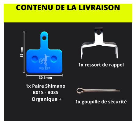 Paires de Plaquettes BLACK RIDER pour SHIMANO B01S B03S B05S | TEKTRO Organique   